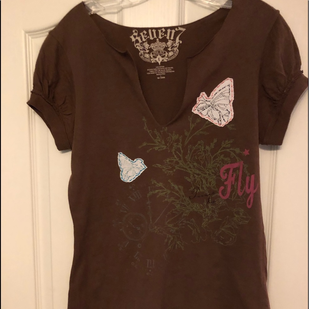 Brown Seven Brand top size Large